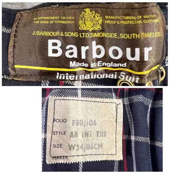 Vtg Barbour A7 International Suit Jacket 40 & A8 Pants W34 Wax Cotton Motorcycle - Picture 15 of 16